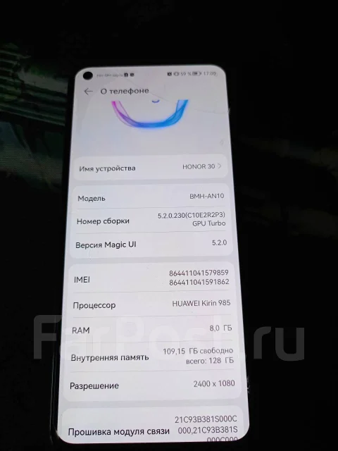Honor 30. �/�, 128 ��, ������, 3G, 4G LTE, 5G, Dual-SIM, ����������, NFC ����