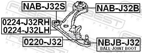   |   | Nissan Teana Rus Make J32r 2009.06-2013.12 [El] Febest . 0224J32LH 0224J32LH 