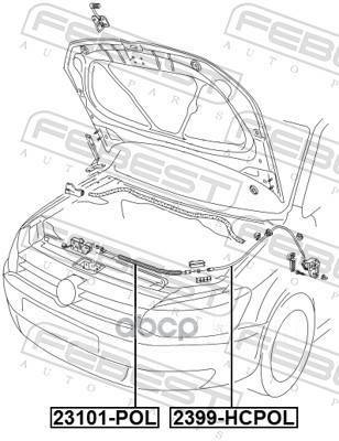 Трос Привода Открывания Замка Капота Vw Polo/Derby/Vento-Ind 6R# 2010 ...