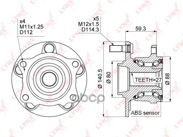   |  / | Mitsubishi Lancer (Cy_) 07-14 / Outlander Xl (Cw_w) 06-13 4Wd LYNXauto . WH1108 LYNXauto WH1108 WH1108 