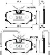 ������� ����. �������� hi-q peugeot 405 Sangsin brake ���. SP1180 SP1180 ����