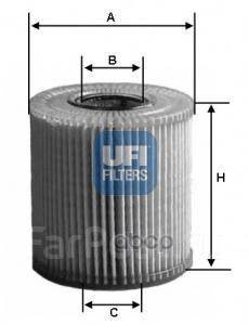   Volvo S40/V40 1.6-2.0 97 / S80 2.0-3.0 98 / S60 2.0-2.5 00 UFI . 2501800 2501800 