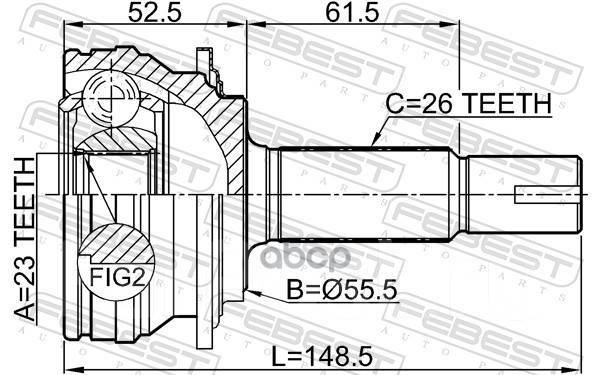   23X55x26 Toyota Auris/Hybrid (Ukp) Ade15#, Nde150, Nre150, Zre15#, Zze150, Zwe150 2007.02-2013.05 [Eu] Febest . 0110-1NZFE 01101...