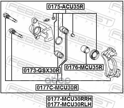    Toyota Harrier 03-12, Lexus Rx 03-08 0177-Mcu30rlh Febest . 0177-MCU30RLH 0177MCU30RLH 