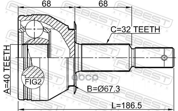    40X65.5x32 Nissan Armada Ta60 2003.08- [Us] Febest . 0210-TA60R 0210TA60R 