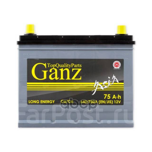 Аккумулятор Ganz Asia 75 А/Ч Обратная R+ 260X175x225 En640 А GANZ арт ...