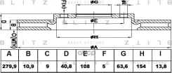 ���� ��������� ������ FORD Focus/C-Max 03-/ Mazda 3 03-/ Volvo S40 04- Blitz ���. BS0434 BS0434 ����