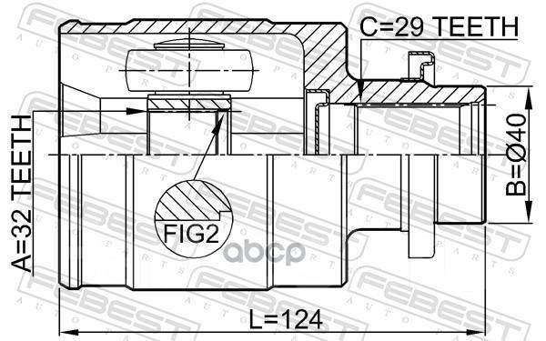    32X40x29 Honda Pilot Yf4 2009-2015 [Gn] Febest . 0311-YF4R 0311YF4R 