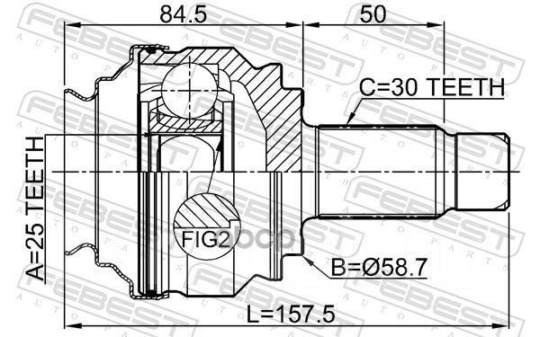    25X58.7x30 Bmw 3 E90 2004-2008 [Ece] Febest . 1910-E90R 1910E90R 