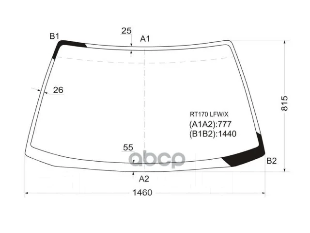 Стекло лобовое Toyota Carina (T170) 88-92 / Corona (T170) 87-92