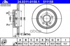 .  . [280X11] 5 . Ford Focus/C-Max 1.8-2.0 10.03-, Volvo C30/C70/S40/V50 1.6-2.4 01.04- Ate . 24-0311-0158-1 24031101581 