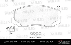 ������� ��������� �������� (��� �������) (����� Semi-Metallic) Mitsubishi COLT/Lancer 1.3-1.6 88-03 (TRW GDB3046) E100362 Miles ���. E100362 E100362 �...