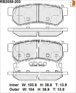 �������� ��������� ������� R Brake 9528 0739 R Brake RB2058203 R Brake ���. RB2058203 RB2058203 ����
