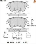 �������� ��������� ������� R Brake (��������������� �������� � �����. ) 1751951 / 1765066 / 1775672 / 1785193 / AY112K021BA / AY112K021BB / AY112K021B...