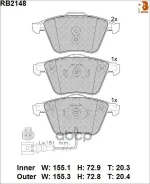 �������� ��������� ������� R Brake 8J0 698 151A / 8J0 698 151F / 8P0 698 151 R Brake RB2148, AUDI A3 (8P1) AUDI A3 Sportback (8PA) AUDI TT (8J3) AUDI...