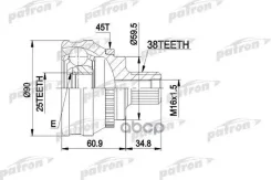 ���� ������ �-�� 38x59.5x25 ABS:45T AUDI: 80/90 Quattro 2.0-2.8 2.93-, AUDI: 100 03/83-11/90, � ABS 45 Patron ���. PCV1121 PCV1121 ����