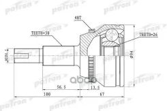 ���� �������� � ������� ABS 30x62x26 ABS:48T Toyota Camry ACV40/GSV40 06- Patron ���. PCV1436 PCV1436 ����