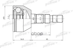 ���� ������ �-�� 33x53x22 OPEL: Astra H/Zafira B 1.4/1.6 16V 04- Patron ���. PCV1504 PCV1504 ����