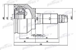 ���� �������� 28x58.5x24 Mazda 3 BK BL 03-, Mazda 5 CR 05-10 Patron ���. PCV1529 PCV1529 ����