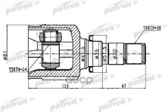���� ���������� ����� 28X35X24 Mazda 3 BK 03-08 Patron ���. PCV1747 PCV1747 ����