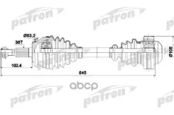 ������� ����� 38X668X63,2 VW Transporter V 2,0 TDI 09- Patron ���. PDS0307 PDS0307 ����