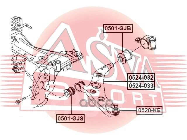 ����� ������. �������� ������ L Mazda 3 (BM-BN) 1,5-2,2L (09-13-) ASVA ���. 0524-032 0524032 ����