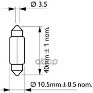 ����� 24V Festoon T10,5x43 10W (40mm) ��������� �������� (10��) Philips ���. 13866CP 13866CP ����