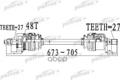 ������� �������� ���� ����� 27x673x62,2x27 ABS:48T Hyundai Tucson 2.0 05- Patron ���. PDS0510, ����� PDS0510 ����