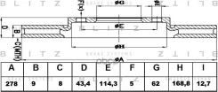 ���� ��������� ������ Suzuki SX4 06-/ FIAT Sedici 06- Blitz ���. BS0451 BS0451 ����