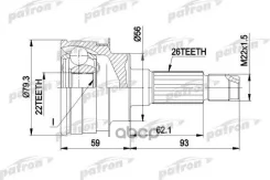 ���� ������ �-�� 26x56x22 Mazda: 323 BG 1.6 / 1.6 16v / 1.8 16v 89-95 Patron ���. PCV1138 PCV1138 ����