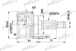 ���� �������� � ������� ABS 25x49x21 ABS:42T Suzuki: Baleno 95-02, Baleno ��������� 96-02 Patron ���. PCV1266 PCV1266 ����