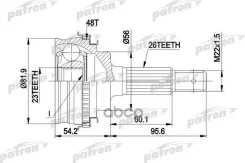���� ������ �-�� 26x56x23 ABS:48T Toyota: Carina E 92 - 97, Carina II 87 - 93, Celica ���� 82 - 86, Corolla 92 - Patron ���. PCV1347 PCV1347 ����