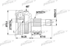 ���� ������ �-�� 24x57x27 ABS:48T Mercedes-BENZ: A-Class W168 ���� 1.4/1.6/1.6CDI/1.7CDI 97-, � ABS 48 Patron ���. PCV1367 PCV1367 ����