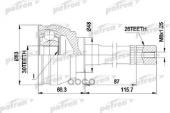 ���� ������ �-�� 26x48x30 Suzuki: Grand Vitara 98 -, Vitara 88 - 98, Vitara Cabrio 88 - 99 Patron ���. PCV1540 PCV1540 ����