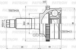 ���� �����. 28x56x23 ABS:44T Mazda 626 (GF/GW) 97-02 / Xedos 6 1.6 92-99 Patron ���. PCV3850 PCV3850 ����