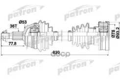 ������� ������ 36x822x53 SEAT: LEON 99-, Toledo II 99-06, Skoda: Octavia 96-, Octavia Combi 98-, VW: GOLF IV 97-05 Patron ���. PDS0083 PDS0083 ����
