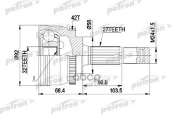 ���� ������ �-�� 27x56x32 ABS:42T Nissan: Primera � ABS 2.0 10.90- Patron ���. PCV1173 PCV1173 ����