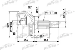 ���� ������ �-�� 26x56.5x25 ABS:96T AUDI: 100 84-12.87 Patron ���. PCV1127 PCV1127 ����