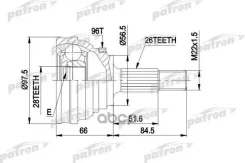 ���� ������ �-�� 26x56.5x28 AUDI: 100 86-90, 100 Avant 86-90, 200 79-82, 200 83-91, 200 Avant 83-91 Patron ���. PCV1203 PCV1203 ����