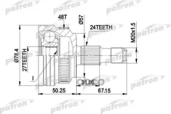 ���� ������ �-�� 24x57x27 ABS:48T Mercedes-BENZ: A-Class W168 ���� 1.4/1.6/1.6CDI/1.7CDI 97-, � ABS 48 Patron ���. PCV1434 PCV1434 ����