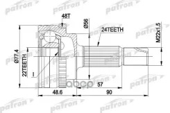 ���� ������ �-�� 24x58x22 ABS:48T Toyota: Yaris 99-, Yaris Verso 99- Patron ���. PCV1447 PCV1447 ����