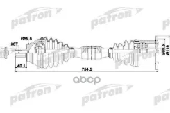 ������� �������� ������ 36x754,5x59,5 VW: Jetta 05- Patron ���. PDS0254 PDS0254 ����