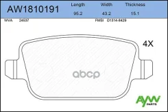 ������� ��������� Ford Mondeo IV 07, Kuga 08, Galaxy 06, S-Max 06, Volvo S80, V70 06, Freelander II 06 ������ AYWIparts ���. AW1810191 AW1810191 ����