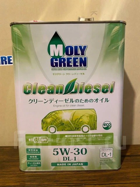 Японское моторное масло Moly Green Clean Diesel DL-1 5W30. 5