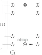 �������� ���������� �������� 311x203x18,9 mm (128 ���. : 5x15 / 93275) ������ Fruehauf Textar ���. 1986201 1986201 ����