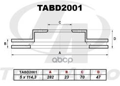��������� ���� (TA); TABD2001 DF4028; RN1104;09.6893.14 - (282x23x70x46,6x5x114,3) 45251-SP0-000; �45251-S2H-N00; �45251-SZ3-000; �45251-SZ3-E00; �096...