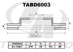 ��������� ���� (TA); TABD6003 43206-05J03; �43206-VB000; �43206-05J04; �09A45110 (RR) Patrol/Safari Y60/61 (87-) DF4814; RN1240;09. A451.10 - (315,7x1...