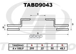 ��������� ���� (TA); TABD9043 43512-12610; �43512-12611; �43512-02050; �43512-12650 (FR) Corolla RUNX/Allex NZE121 (01-04)/Corolla/Fielder NZE120,121...