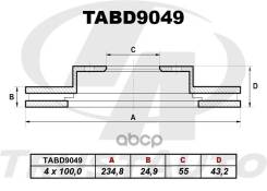 ��������� ���� (TA); TABD9049 DF7319; RN1311 - (234,8x24,9x55x43,2x4x100,0) 43512-52060 Trust Auto ���. TABD9049 TABD9049 ����