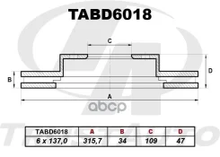 ��������� ���� (TA); TABD6018 GR21002 - (315,7x34x109x47x6x137,0) 40206-VC200 Trust Auto ���. TABD6018 TABD6018 ����